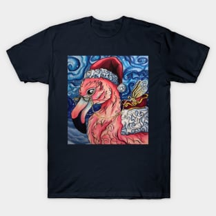 Santa Claus Flamingo T-Shirt